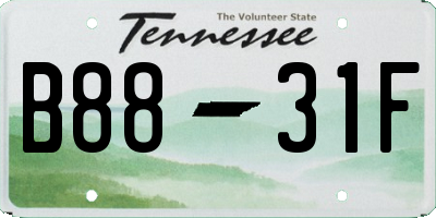 TN license plate B8831F