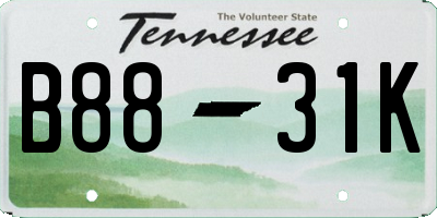 TN license plate B8831K