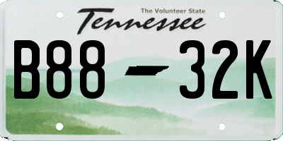 TN license plate B8832K
