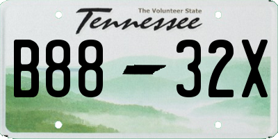 TN license plate B8832X