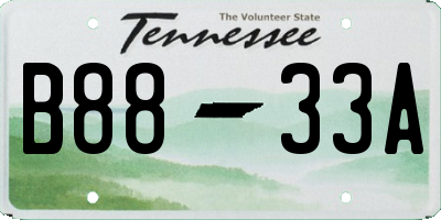 TN license plate B8833A
