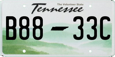 TN license plate B8833C