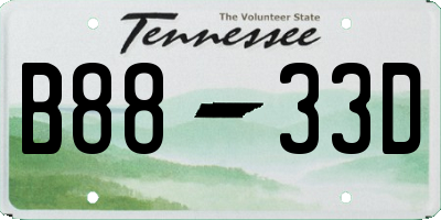 TN license plate B8833D