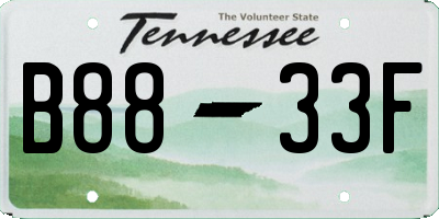 TN license plate B8833F