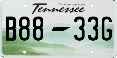TN license plate B8833G