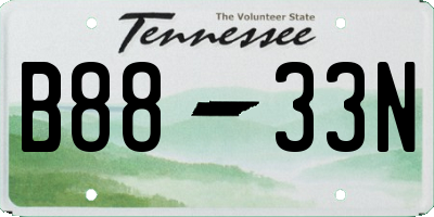TN license plate B8833N