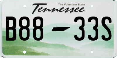 TN license plate B8833S