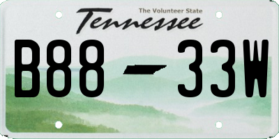 TN license plate B8833W