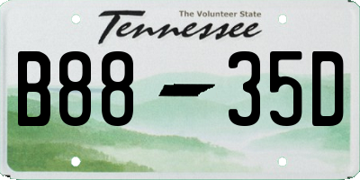 TN license plate B8835D