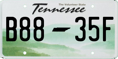 TN license plate B8835F