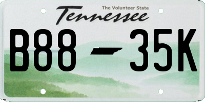 TN license plate B8835K