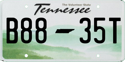 TN license plate B8835T