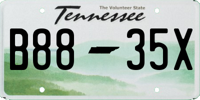 TN license plate B8835X