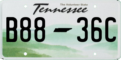 TN license plate B8836C