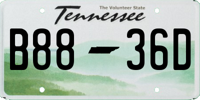 TN license plate B8836D