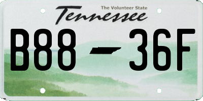 TN license plate B8836F