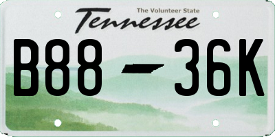 TN license plate B8836K