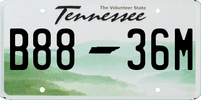 TN license plate B8836M