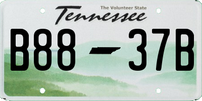 TN license plate B8837B