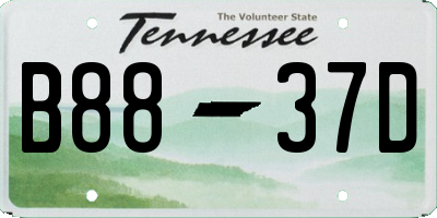 TN license plate B8837D