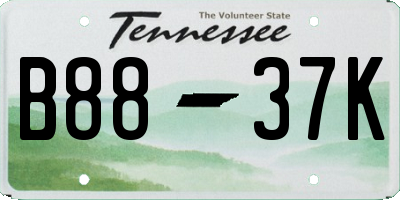 TN license plate B8837K