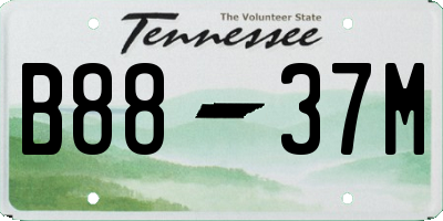 TN license plate B8837M