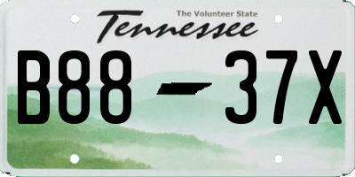 TN license plate B8837X