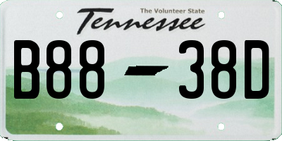 TN license plate B8838D