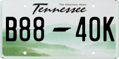TN license plate B8840K