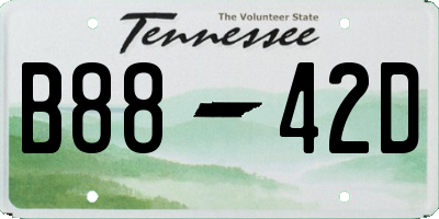 TN license plate B8842D