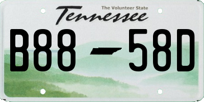 TN license plate B8858D