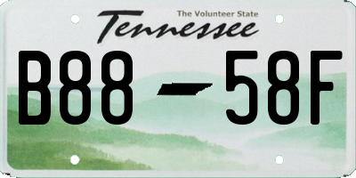 TN license plate B8858F
