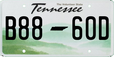 TN license plate B8860D