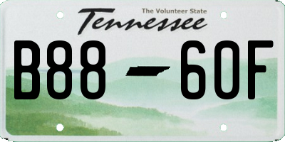 TN license plate B8860F