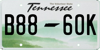 TN license plate B8860K