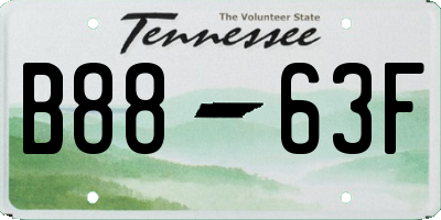 TN license plate B8863F