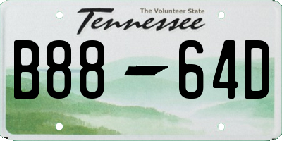 TN license plate B8864D