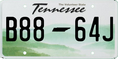 TN license plate B8864J