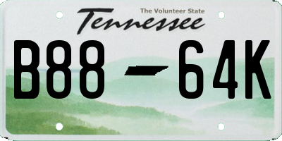 TN license plate B8864K