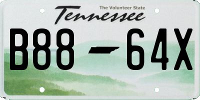 TN license plate B8864X