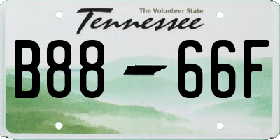 TN license plate B8866F