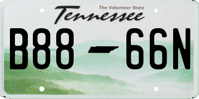 TN license plate B8866N