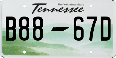 TN license plate B8867D