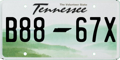 TN license plate B8867X