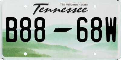 TN license plate B8868W