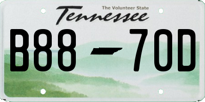 TN license plate B8870D