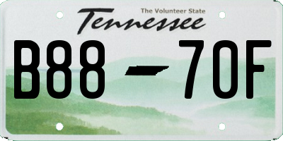 TN license plate B8870F