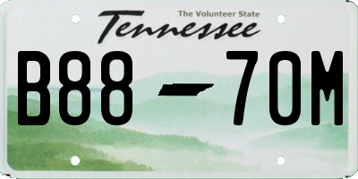 TN license plate B8870M