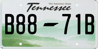 TN license plate B8871B