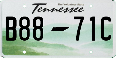 TN license plate B8871C